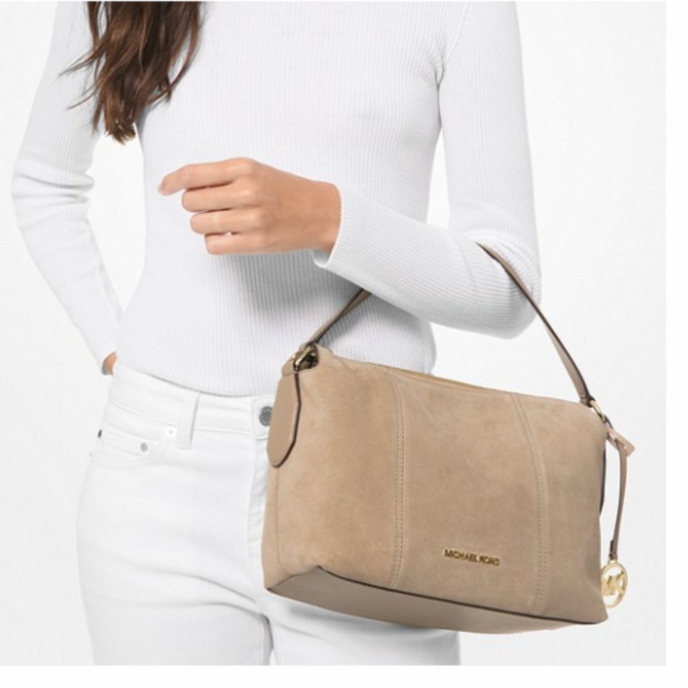Michael Kors Brooke Medium Black Leather Shoulder Bag NWT - Picture 7 of 12